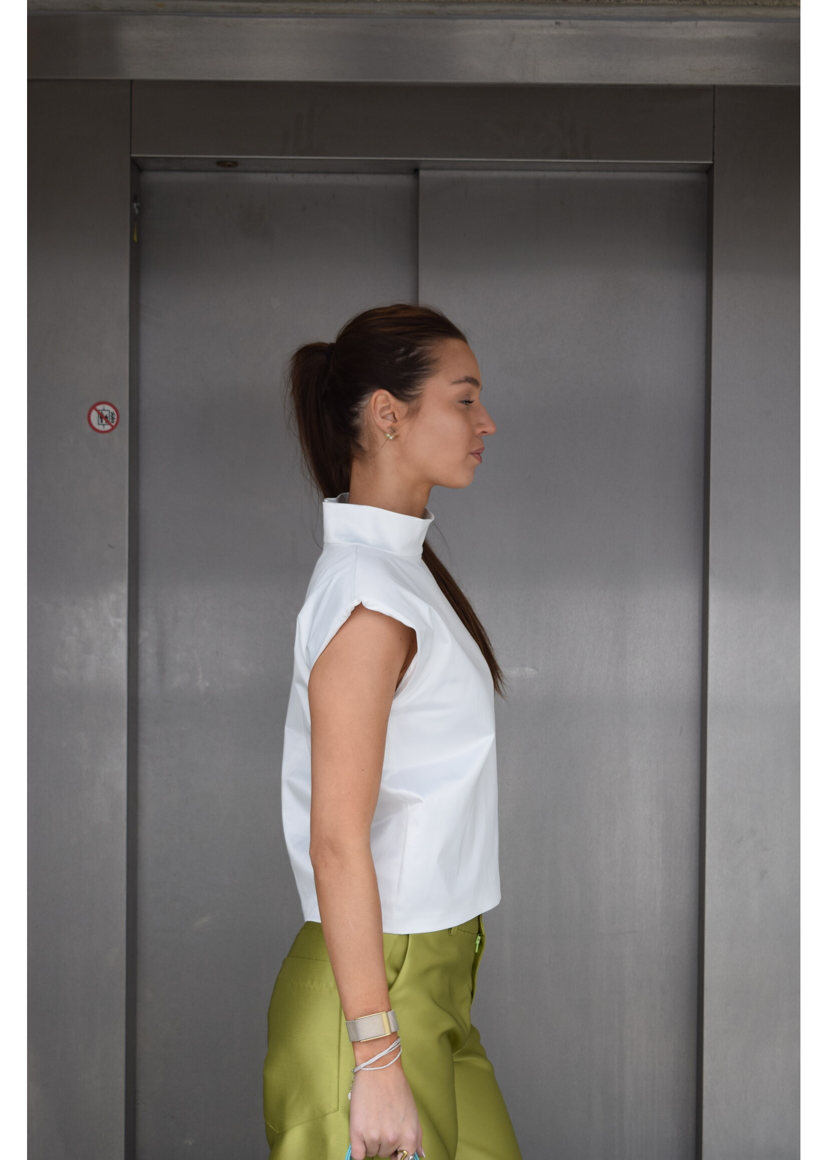 GISÈLE THE LABEL  SOLENE TOP COTTON WHITE