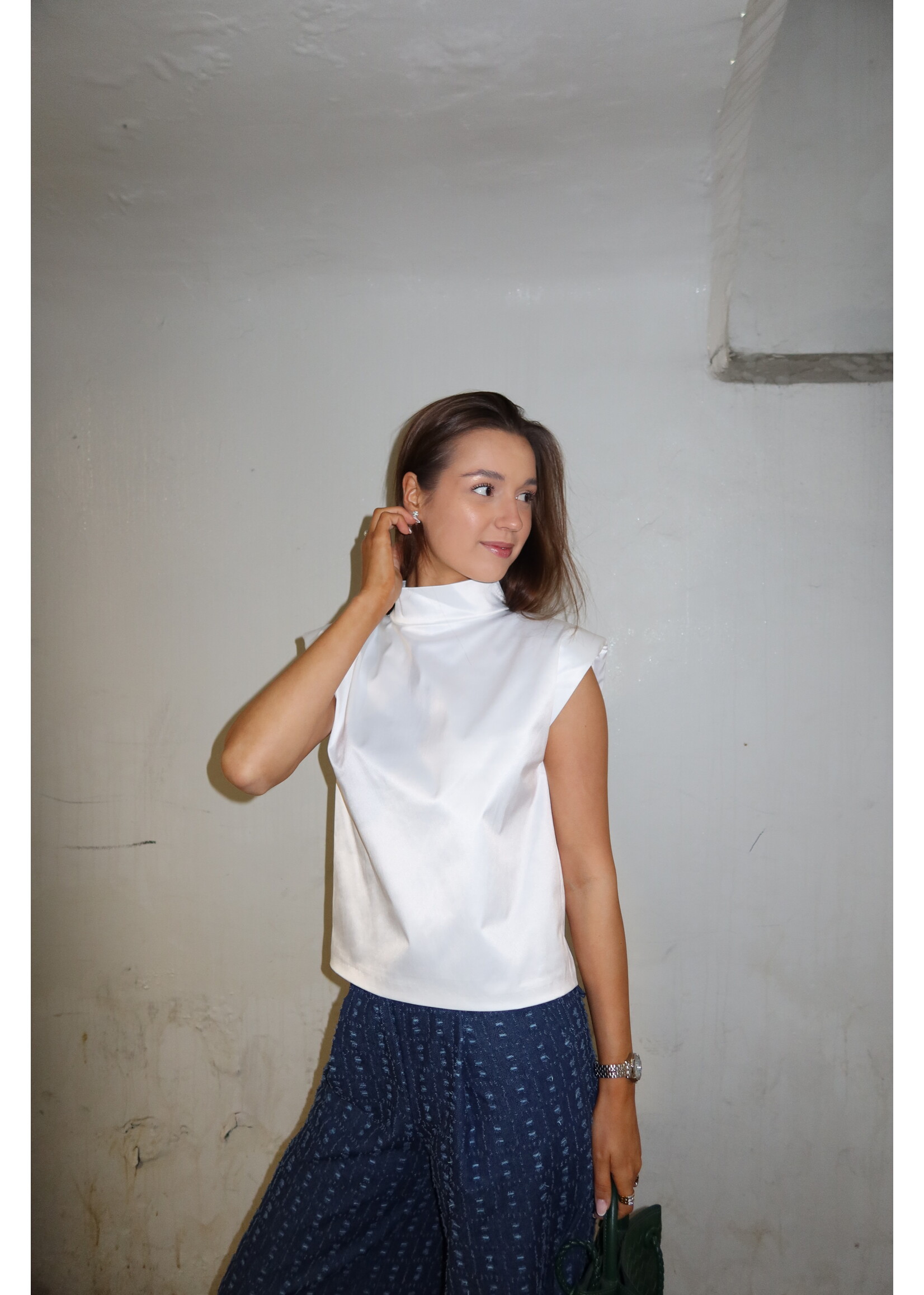 GISÈLE THE LABEL  SOLENE TOP COTTON WHITE