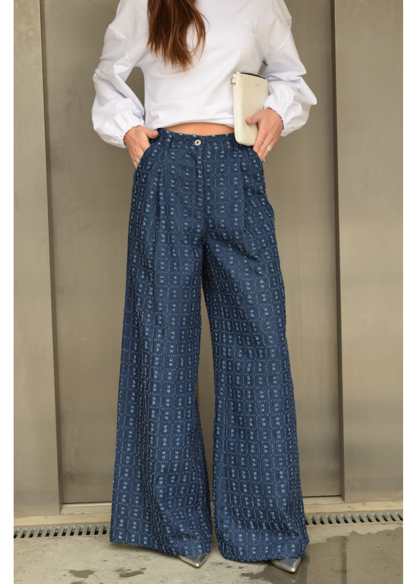 GISÈLE THE LABEL  AMALIA TROUSERS INDIGO DENIM