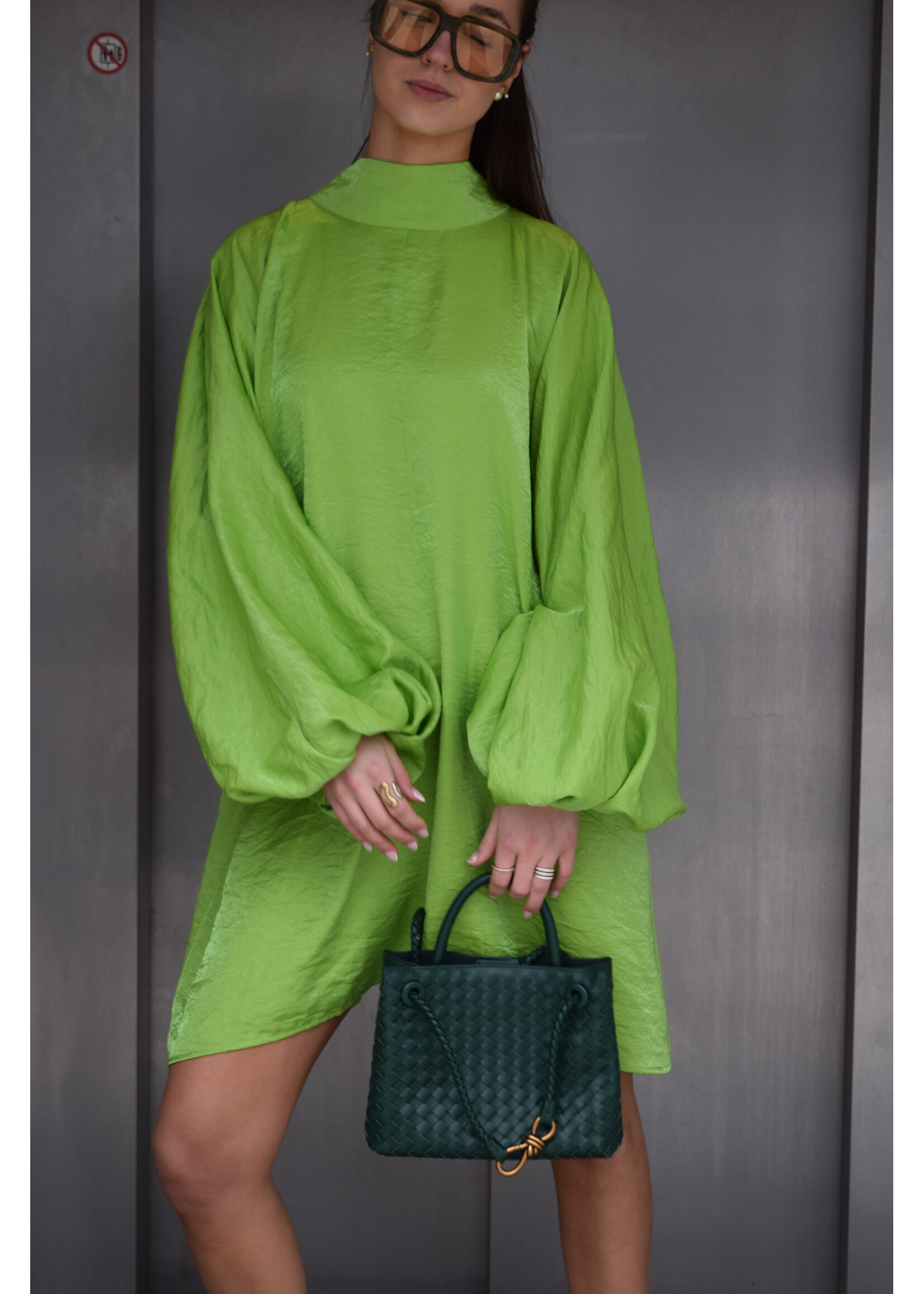 GISÈLE THE LABEL  LODA MINI DRESS GREEN