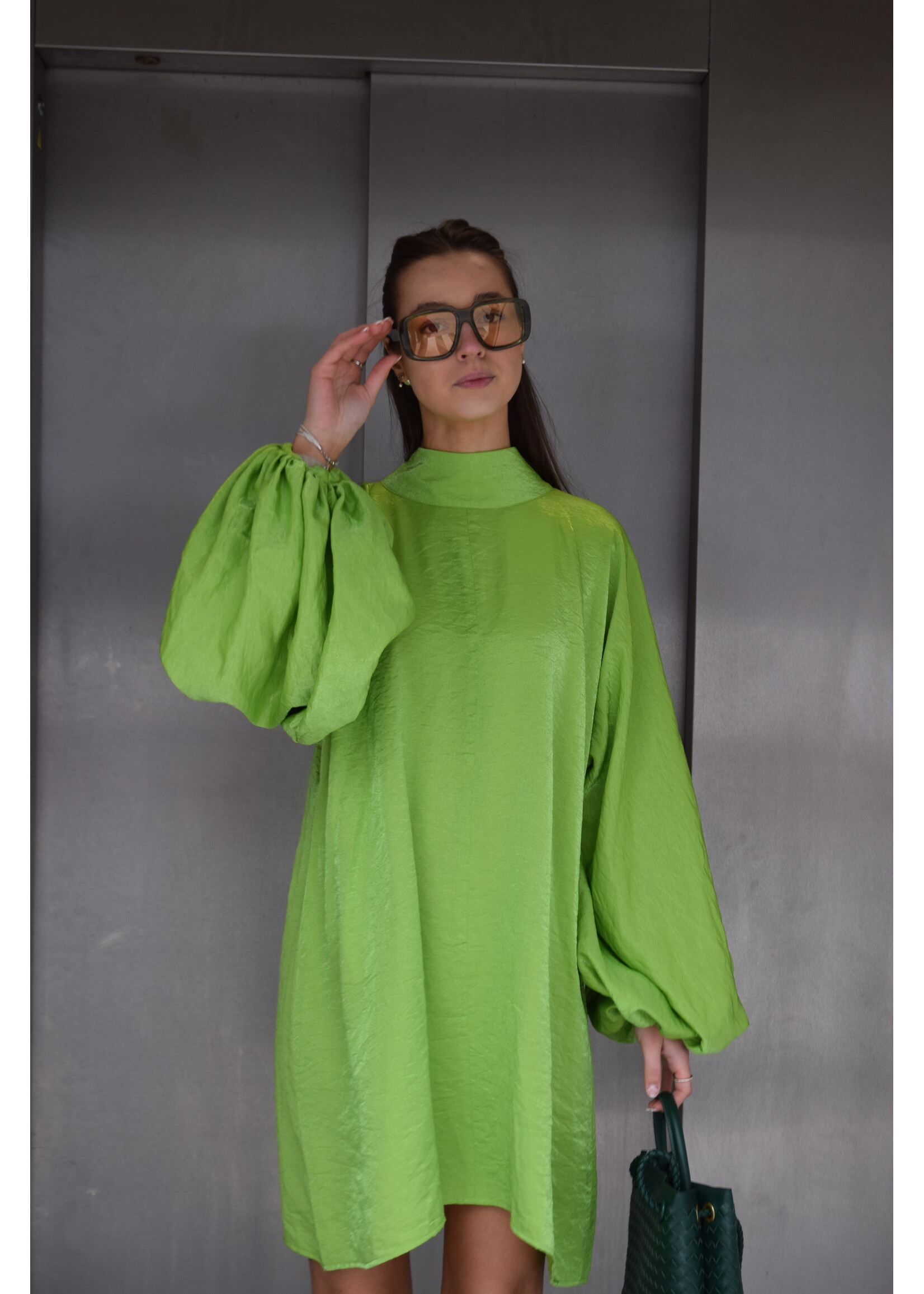 GISÈLE THE LABEL  LODA MINI DRESS GREEN