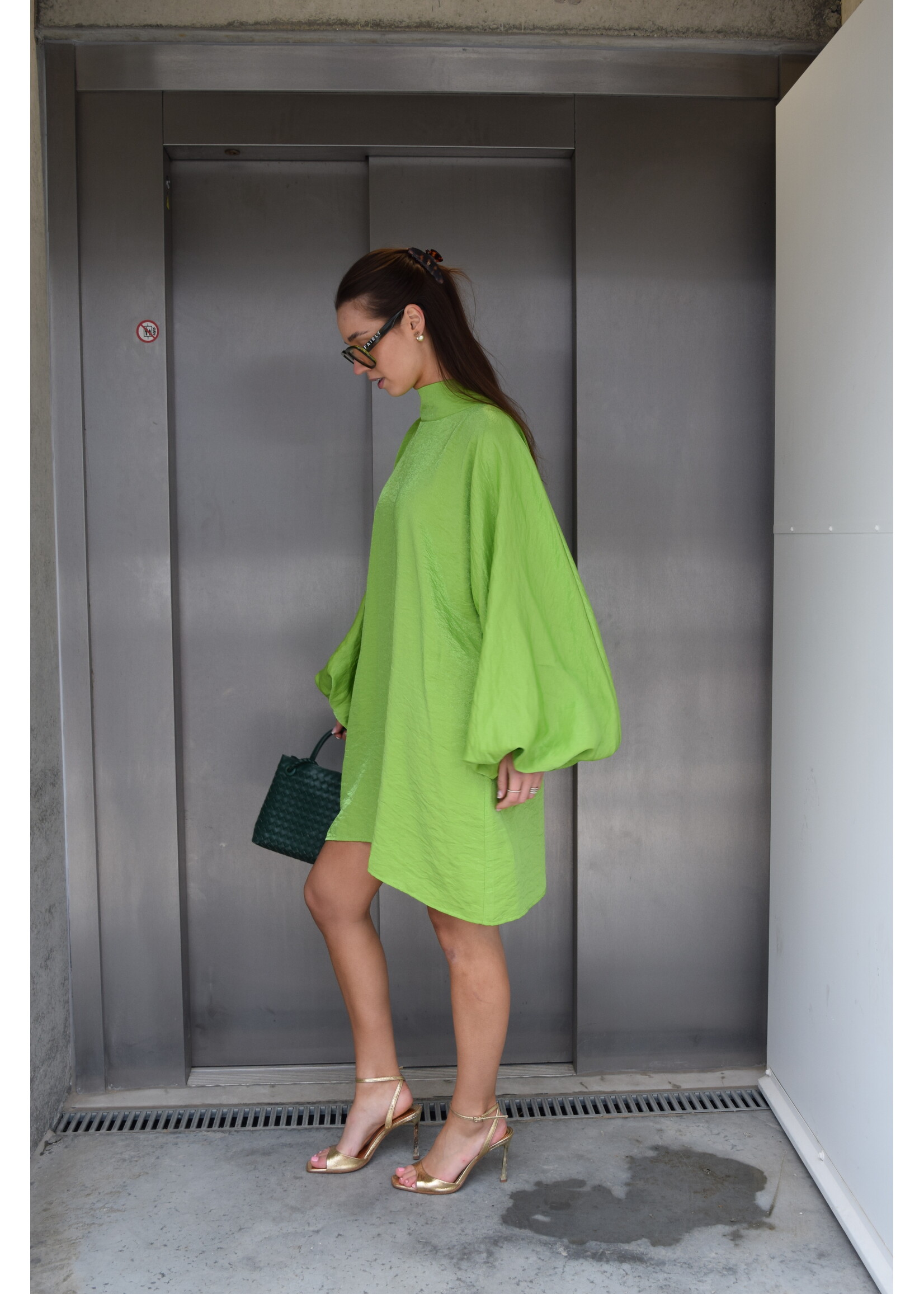 GISÈLE THE LABEL  LODA MINI DRESS GREEN
