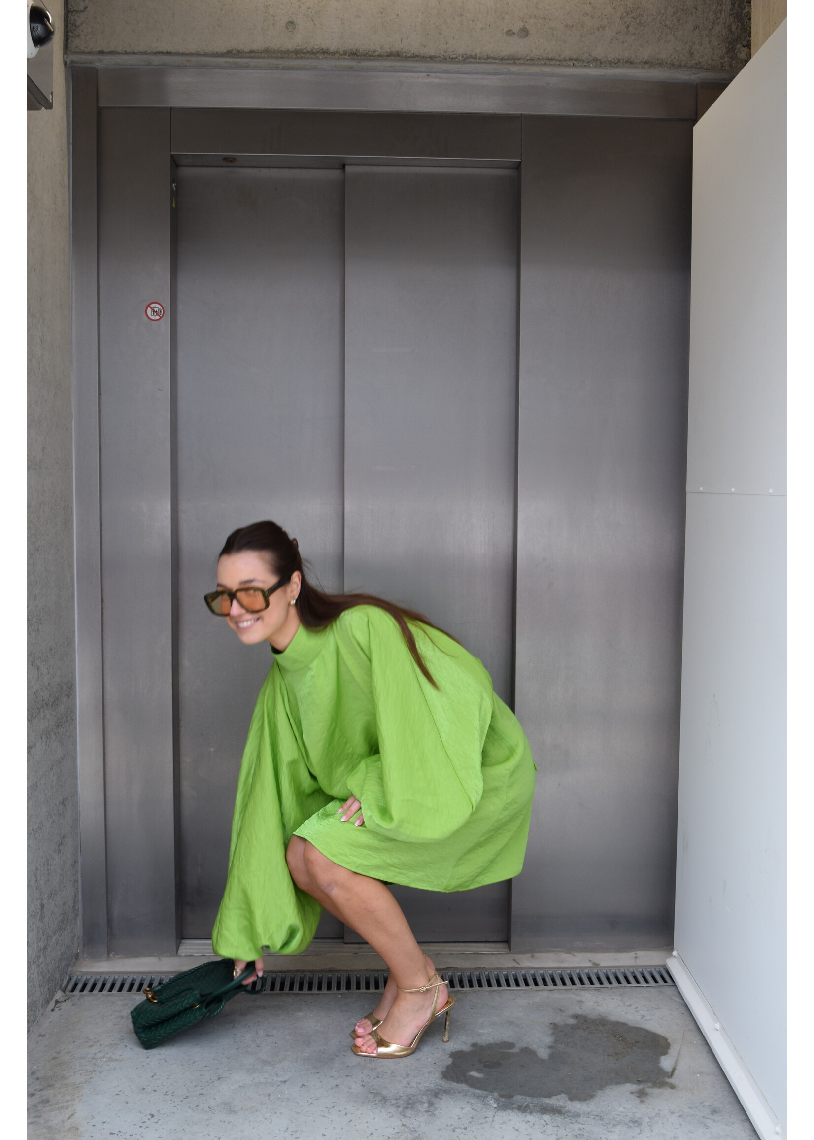 GISÈLE THE LABEL  LODA MINI DRESS GREEN