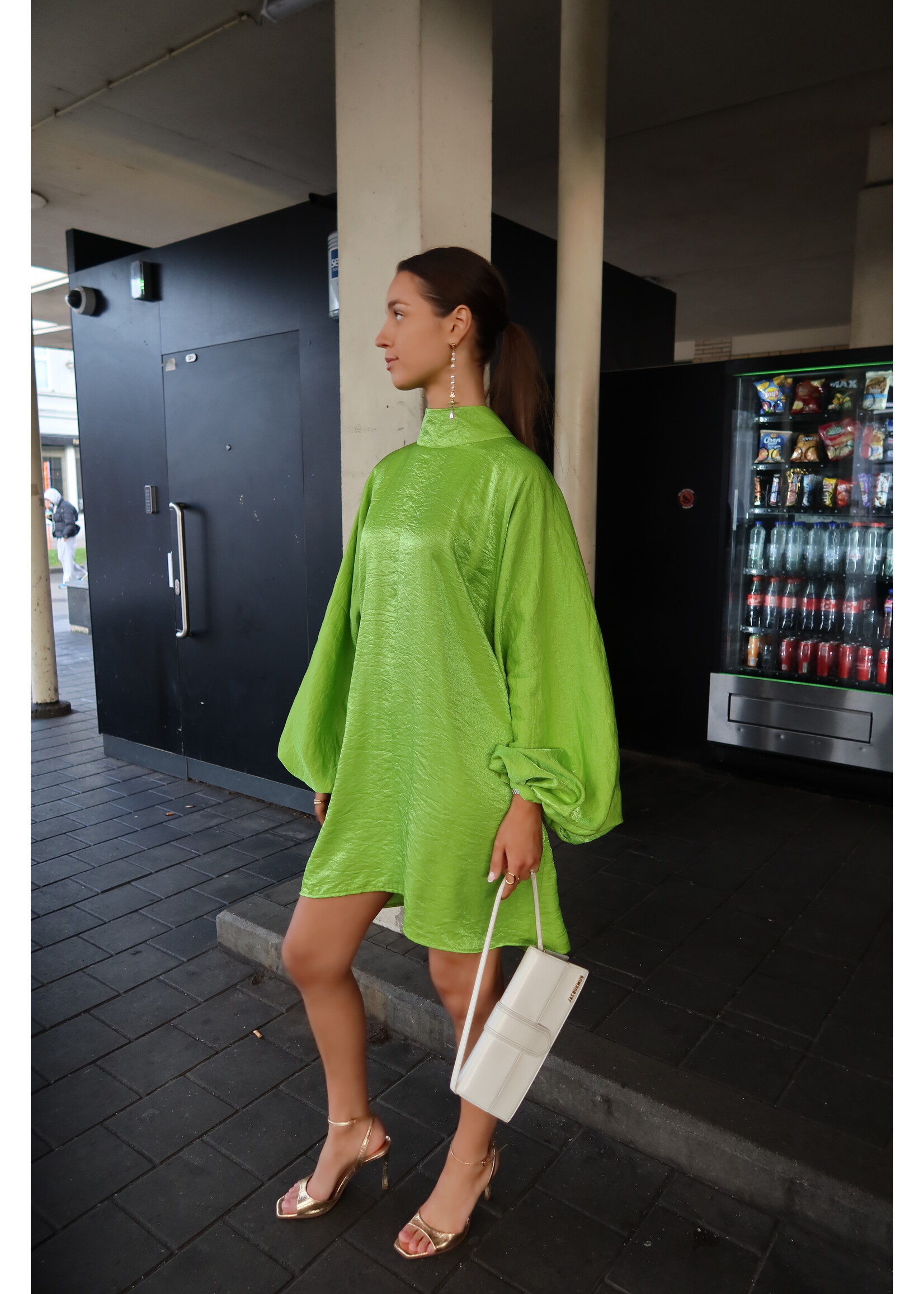 GISÈLE THE LABEL  LODA MINI DRESS GREEN