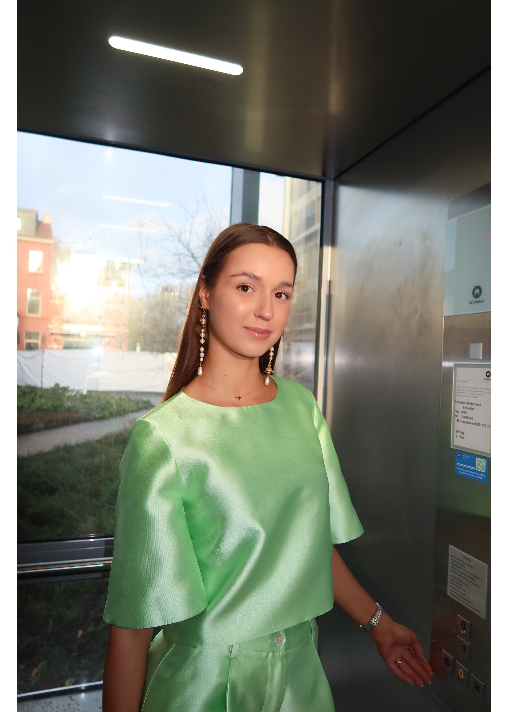 GISÈLE THE LABEL  NIA TOP MINT GREEN