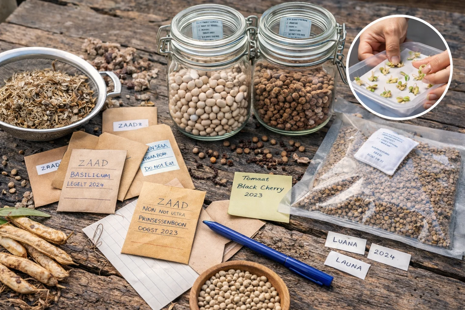 Biologische zaden bewaren: hoe je kiemkracht behoudt voor volgend seizoen