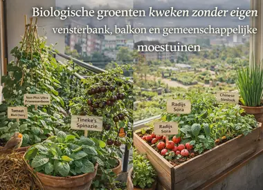 Biologische groenten kweken zonder eigen tuin: vensterbank, balkon en gemeenschappelijke moestuinen