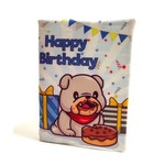 Catwalk Dog Birthday Card Blue Bulldog