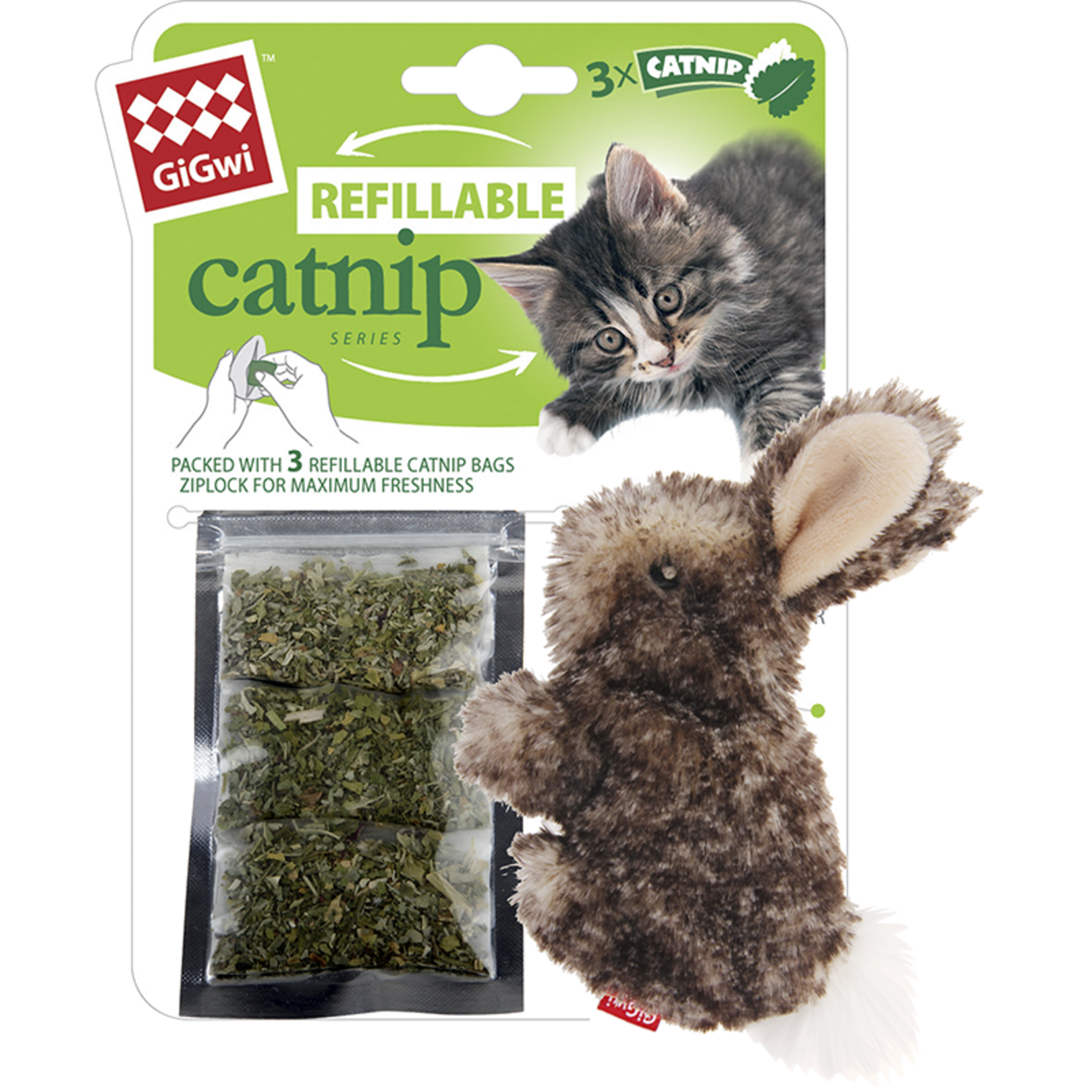 Jack and Vanilla Refillable Catnip: Konijn