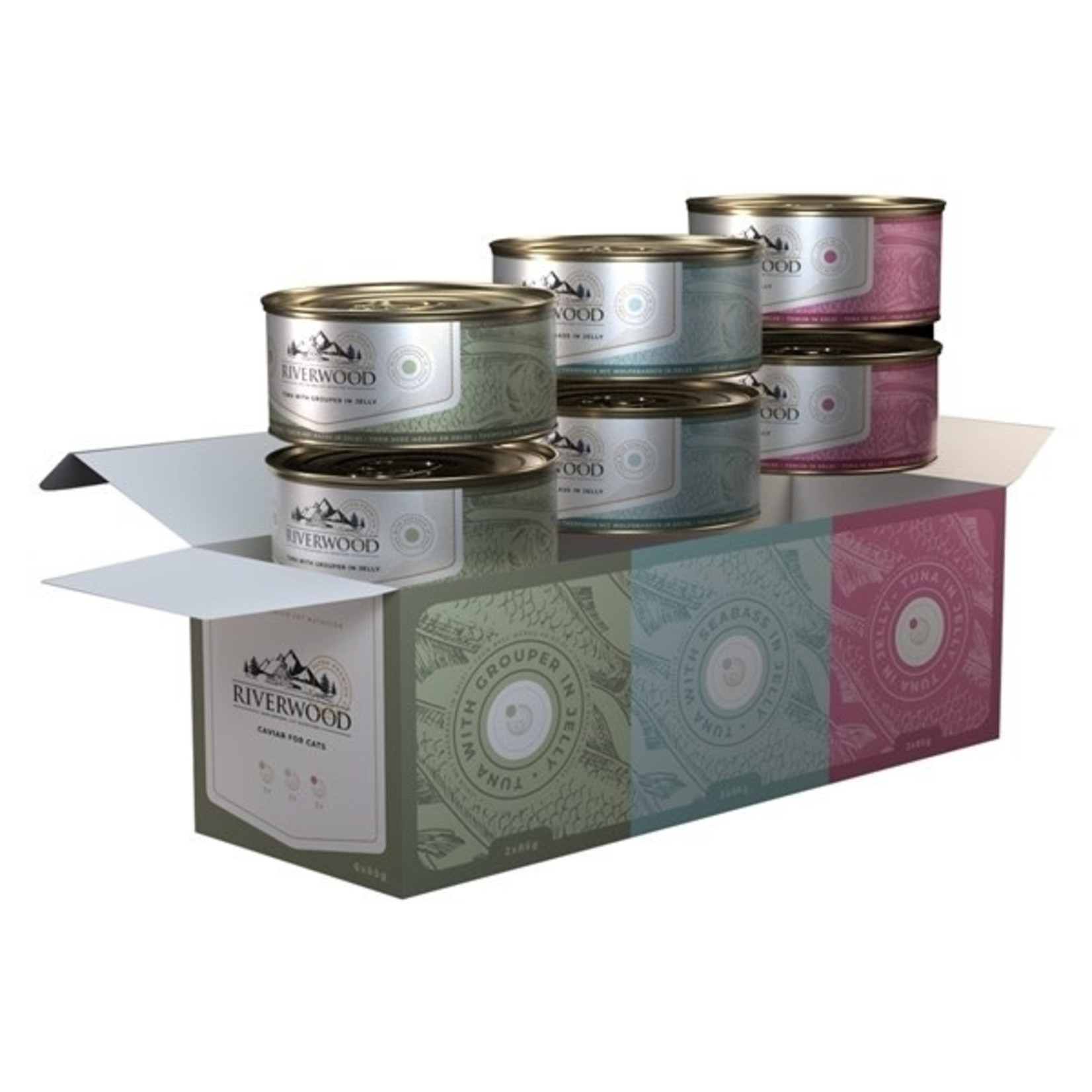 Riverwood Multipack Tandbaars, Zeebaars, Tonijn: 6 x 85 gr