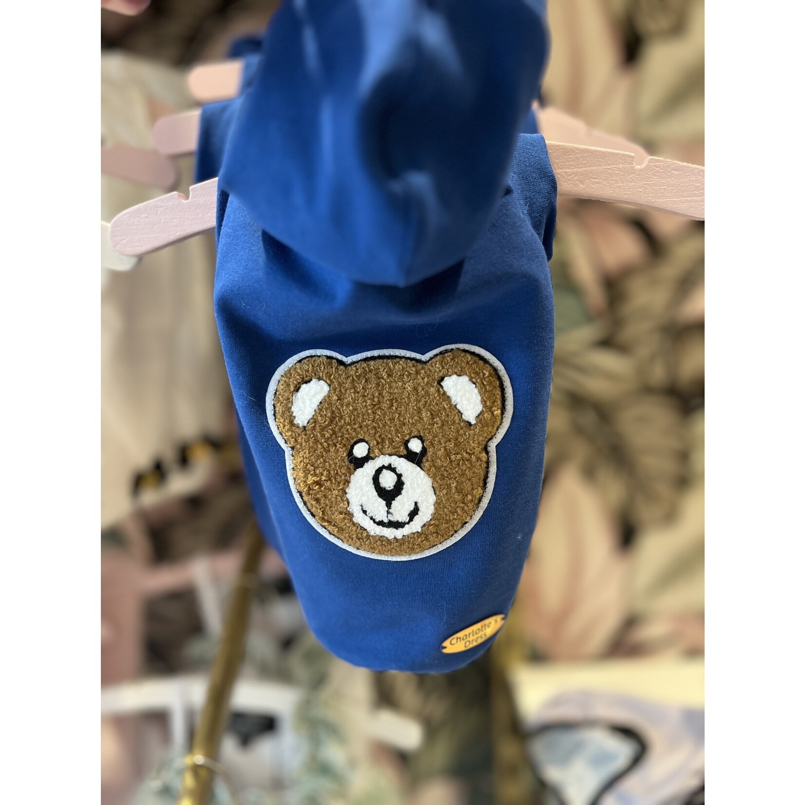 Charlotte's Dress Sweatshirt Sweet Teddy Bear Blue