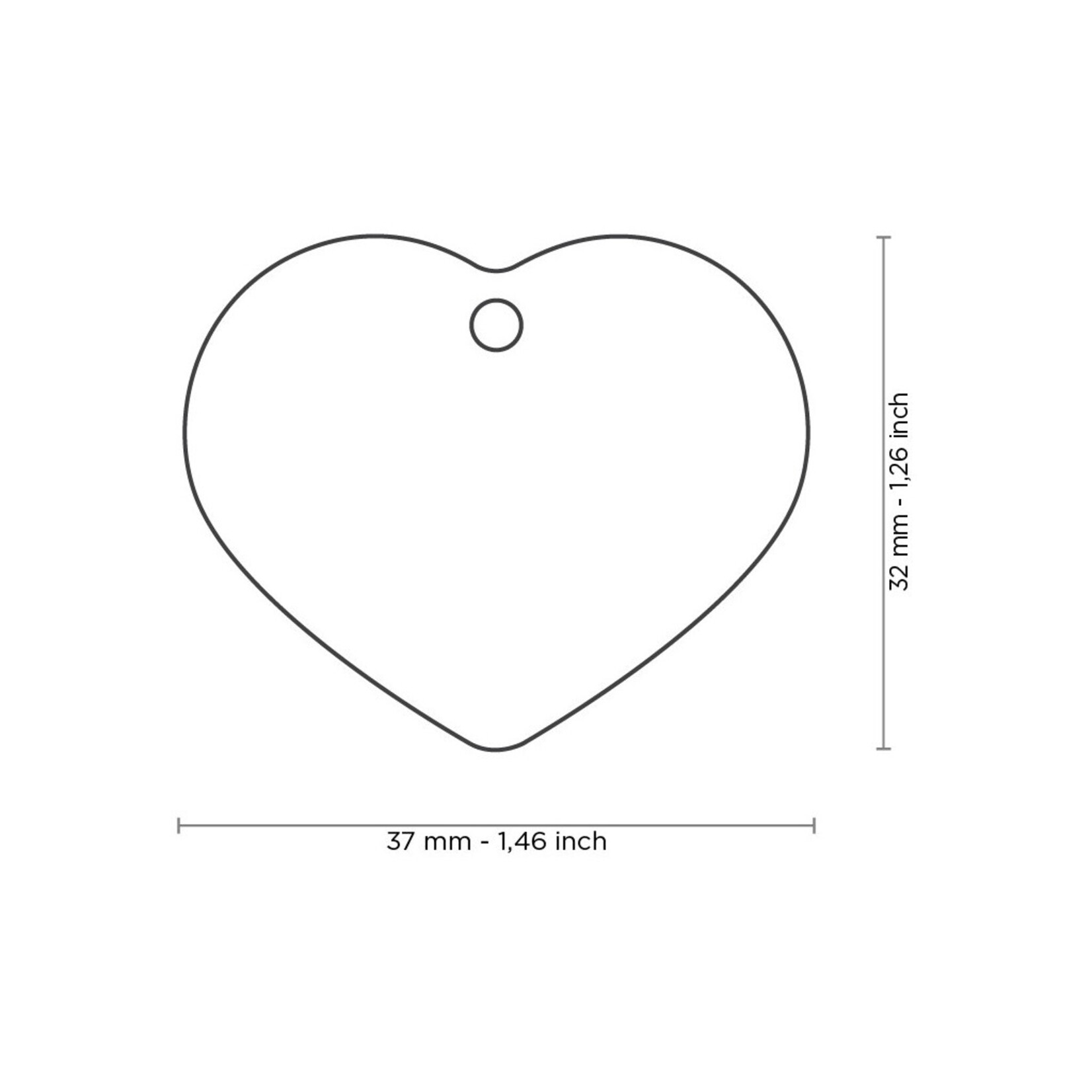 Myfamily Heart Big in Chrome Plated Brass