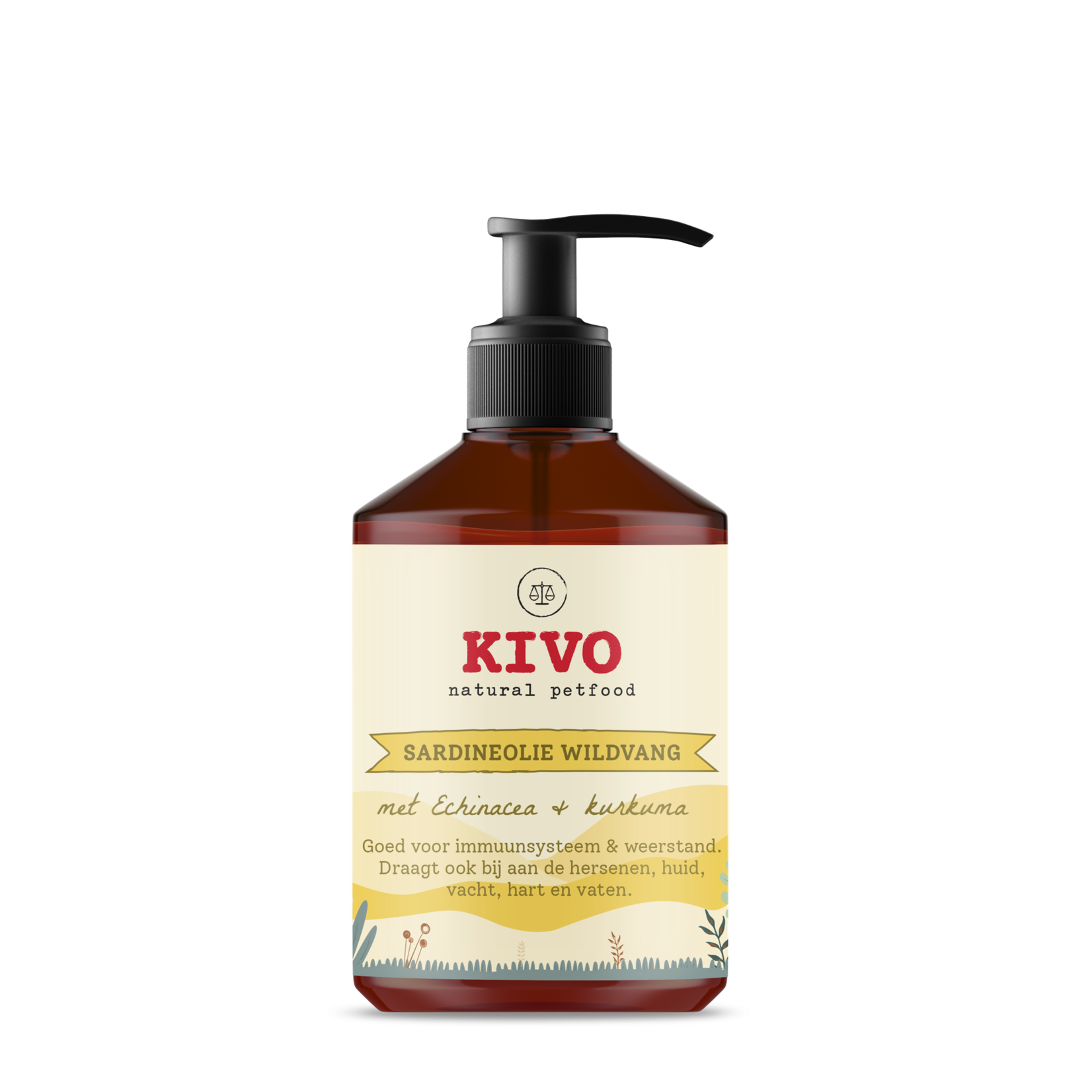 Kivo Sardineolie Echinacea & Curkuma 500 ml