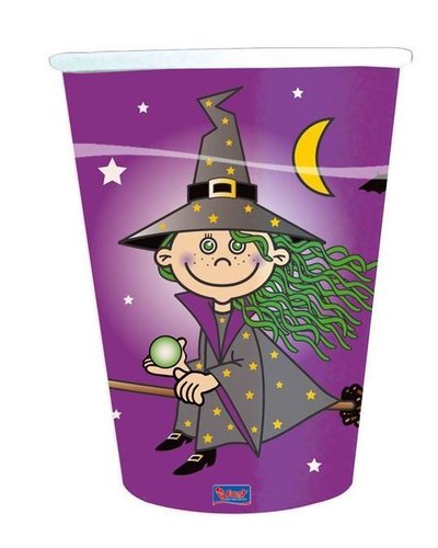 magicoo 8 Becher "Kleine Hexe" für Halloweenparty