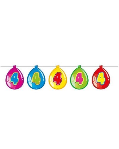 magicoo Wimpelgirlande 1,5 Meter lang für 4. Kindergeburtstag