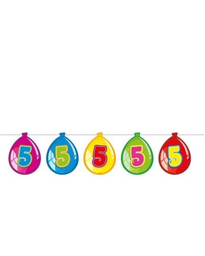 magicoo Wimpelgirlande 1,5 Meter lang für 5. Kindergeburtstag