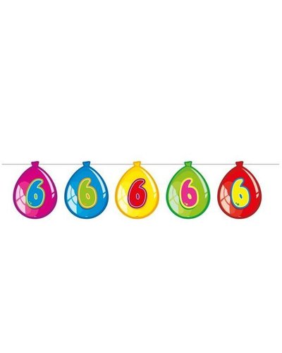 magicoo Wimpelgirlande 1,5 Meter lang für 6. Kindergeburtstag