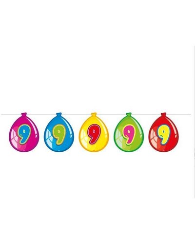 magicoo Wimpelgirlande 1,5 Meter lang für 9. Kindergeburtstag