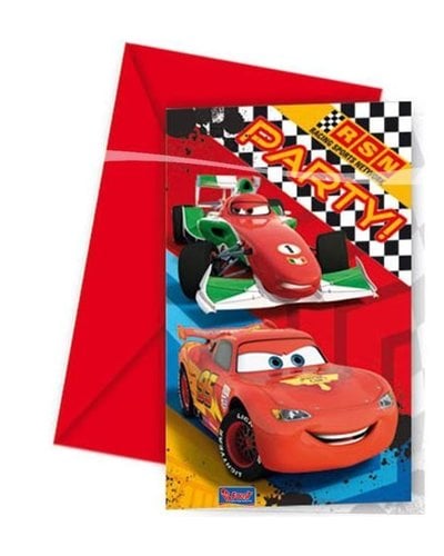 magicoo 6 Einladungskarten mit "Cars" Motiv