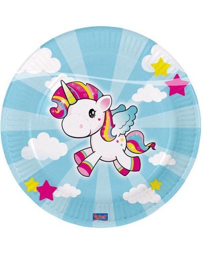 magicoo 8 Partyteller mit dem "Einhorn" Motiv