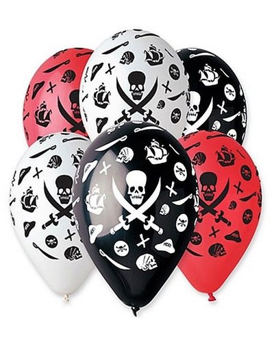 Magicoo Luftballons für Piratenparty dreifarbig