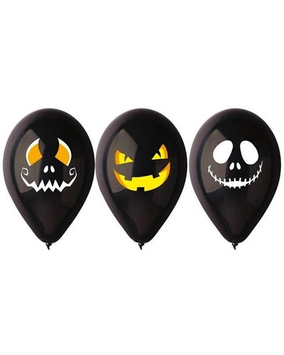 GoDan S. A. Schwarze Luftballons mit Halloween-Motiven