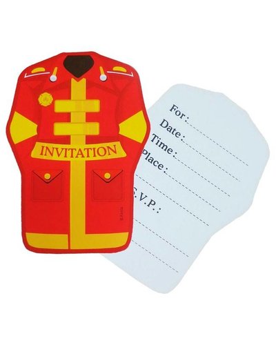 Magicoo Einladungskarten mit Feuerwehr-Motiv - 6 Stück