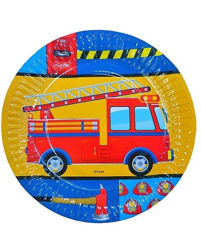 Magicoo Partyteller mit Feuerwehr-Motiv - 6 Stück