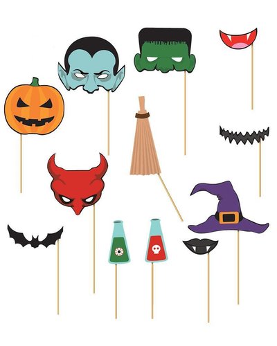 Fiestas Guirca Fotorequisiten für Halloweenparty  - 12 Stück