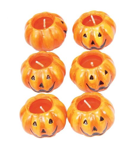 Fiestas Guirca Halloween "Kürbis" Kerzen - 6 Stück