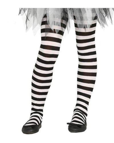 Fiestas Guirca Ringel-Strumpfhose für Kinder schwarz-weiß