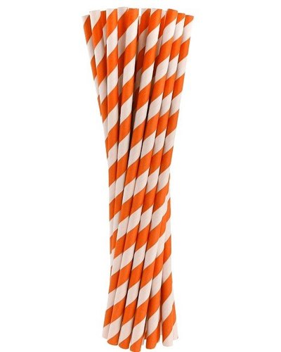 Magicoo 24 Papierstrohhalme orange - gestreift