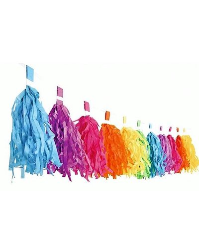 Magicoo Fransengirlande in Regenbogenfarben - 22x300 cm