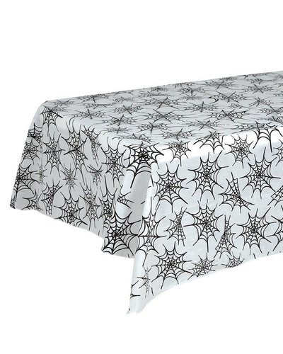 Fiestas Guirca Halloween Tischdecke "Spinnenweben" - weiß