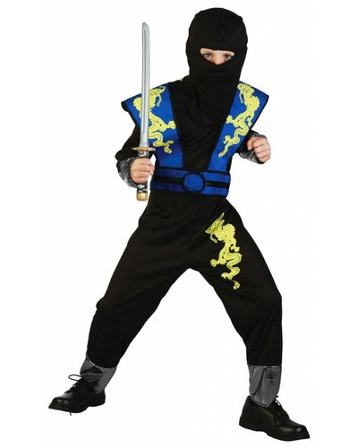 Magicoo Dragon Ninja Kostüm für Kind blau - Ninja Kostüm Jungen