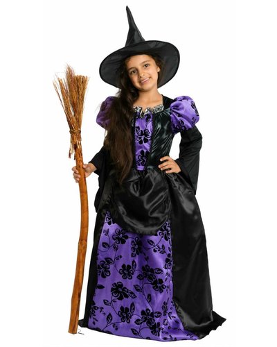 Magicoo Hexenkönigin lila-schwarz - Kostüm für Mädchen