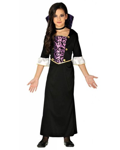 Fiestas Guirca Lila-Schwarzes Vampir Kostüm für Mädchen