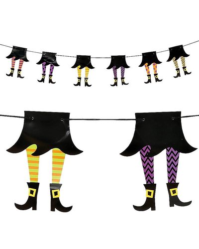 Fiestas Guirca Wimpelgirlande "Hexenbeine" für Halloweenparty