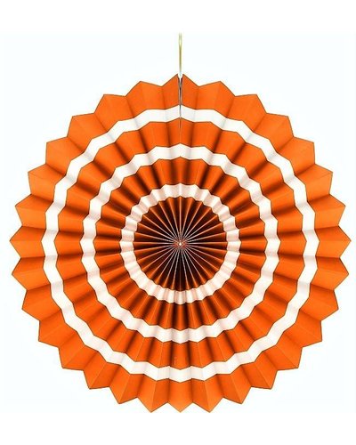 Magicoo Papierfächer orange-weiß - 40 cm