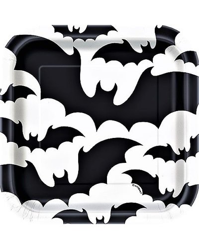 GoDan S. A. 8 Deluxe Halloween kleine Partyteller schwarz-weiß