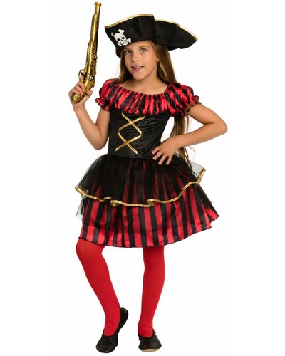 Magicoo Piratenlady - Piratenkostüm  Mädchen rot-schwarz