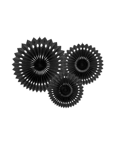 Magicoo 3 Papierfächer in 3 Größen schwarz 20-30cm