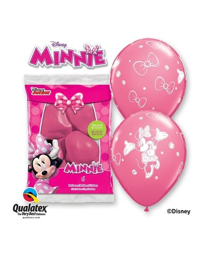 Magicoo 6 Luftballons rosa Minnie Maus - 30 cm