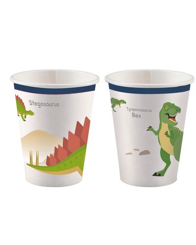 Magicoo 8 Becher aus Papier Dinoparty 250 ml