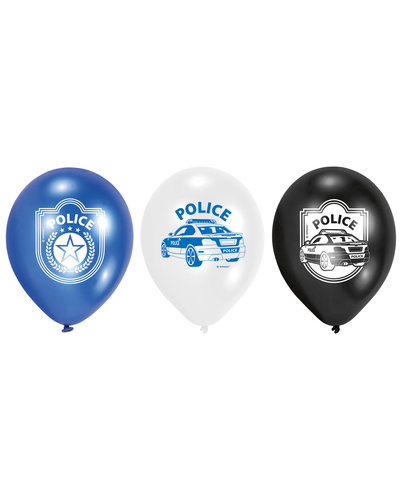 Magicoo 6 Latexballons Polizei 22,8 cm