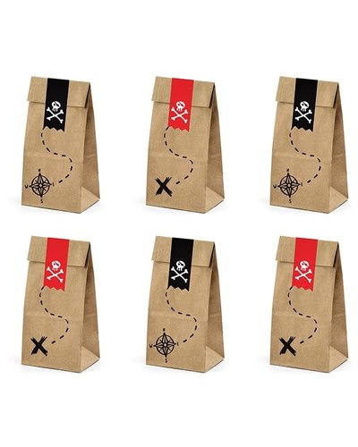 Magicoo Geschenktüten Piratenparty 8x18x6cm