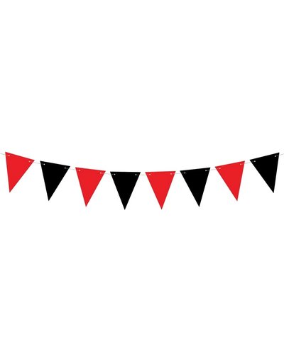 Magicoo Wimpelgirlande schwarz-rot - 1,3 m lang
