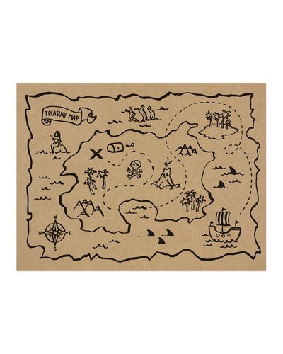 Magicoo 6 Papier Tischsets - Schatzkarten  Piratenparty
