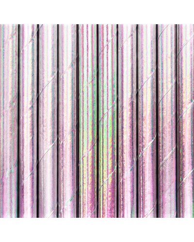 Magicoo 10 Trinkhalme aus Papier rosa - opalisierend