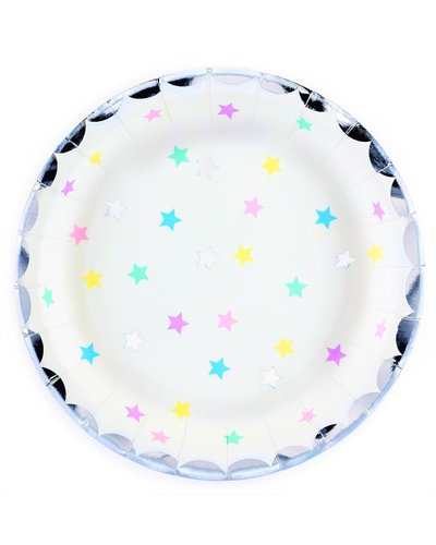 Magicoo Partyteller Einhorn und Sterne 18 cm (6 Stück)